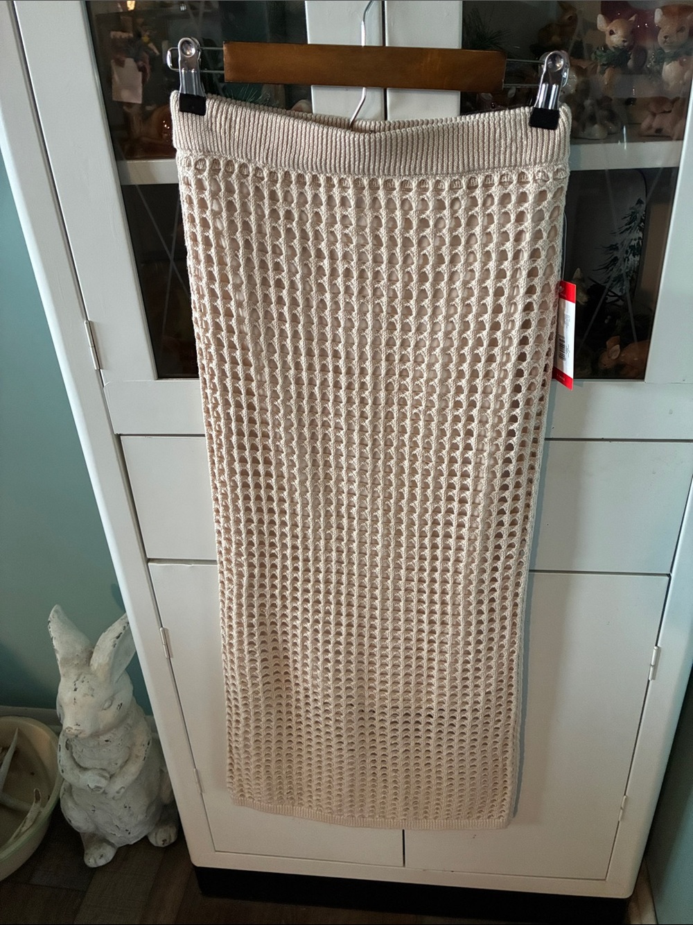 Steve Madden sz XS Beige Crochet Knit Skirt nwt